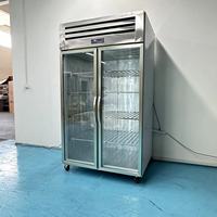 Vitrine Réfrigérée Commerciale Verticale à Température Unique, Refroidissement Direct, pour Viandes et Fruits de Mer, en Acier Inoxydable, pour Boucher