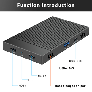 Usb3.2 20gbps Loại C SSD <span class=keywords><strong>Docking</strong></span> 2230 2242 2260 2280 M2 NVME SSD trường hợp đa cổng loại C Hub 2 Vịnh SSD cloner - Product Image 6