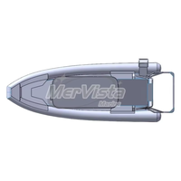 Bateaux pneumatiques à double coque en aluminium de 23 pieds, fabriqués en Chine, Performance 700, Orca/Hypalon/PVC, pour la pêche