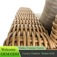 OEM/ODM Ensemble de canapés modulaires d'extérieur en aluminium Ensemble de meubles de jardin en rotin