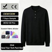Sweat-shirt unisexe à col rond, effet délavé, surdimensionné, en laine et viscose, pull tricoté pour homme, décontracté pour l'hiver, chaud et confortable