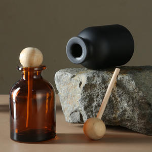 Bocaux en verre de 100 ml avec couvercle en bois arrondi, élégants, pour bricolage, rechargeables, pour diffuseur de parfum ou d'huiles essentielles, pour la maison ou la salle de bain - Product Image 4