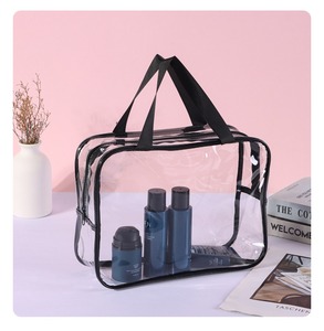 Wholesale PVC Transparent Plastic Zipper Packaging Bag Waterproof Ziplock <b>Handbag</b> Custom Brand Pouch - Product Image 4