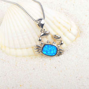 <strong>Hawaiian</strong> Crab Opal Pendant Necklace - Trendy Color Gem <strong>Jewelry</strong> Wholesale - Product Image 3