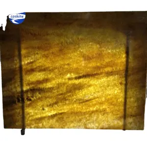 벽 및 바닥 타일 용 노란색 녹색 준 보석 질감 돌 패널 황수정 보석 석판