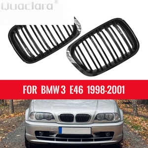Grilles de calandre avant noires brillantes pour BMW Série 3 <span class=keywords><strong>E46</strong></span> 316i 318i <span class=keywords><strong>320i</strong></span> 323i 325i 328i 330i 1998 <span class=keywords><strong>1999</strong></span> 2000 2001 - Product Image 1
