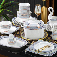 Europäisches Modernes Keramik-Besteckset Sechzig Teile Hochzeits-Weihnachtsgeschenk Multi-Goldmedaillen-Keramik-Weihnachtsbesteckset