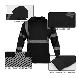 Sudadera de Seguridad con Logotipo Impreso para Hombre, Camisa de Trabajo Reflectante, Transpirable, de Alta Visibilidad, Manga Larga, para Construcción, con Capucha - Product Image 3