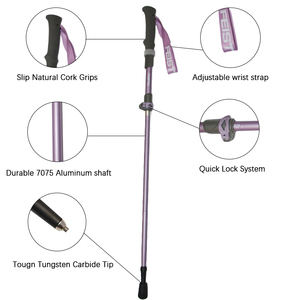 Bastones de <span class=keywords><strong>Trekking</strong></span> de Fibra de Carbono para <span class=keywords><strong>Mujer</strong></span>, 115 cm, Ligeros, Plegables, con Empuñaduras de EVA Ultraligeras - Product Image 2