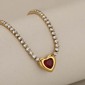 Collar de Moda Personalizado de Acero Inoxidable 316L con Baño de Oro PVD de 18K, Joyería Fina, Collar de Zirconia Tipo Tenis para Mujer - Product Image 3