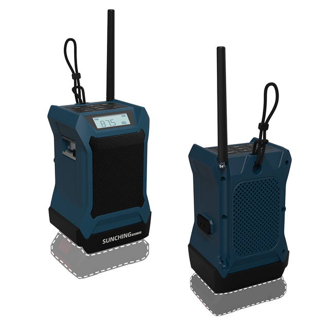 Portable Heavy Duty Jobsite Speaker 18V Battery Powered Professional Speakers for Industrial Power Tool Users