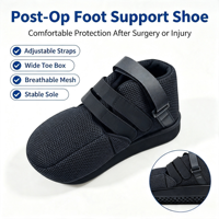 Chaussure post-opératoire à bout fermé, personnalisée, directement d'usine, avec protection d'orteil amovible, en maille 3D respirante, à scratchs, avec semelle compensée en EVA, pour la récupération des hallux valgus