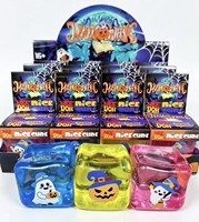 Bola Squishy Needoh Berkilauan Modis untuk Halloween, Tekstur Lembut Warna Cerah, TPR Ice Cube Puzzle Fidget