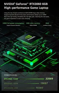 Ordinateur portable de jeu 16,1 pouces Core I9 12900H I7 13620H RTX4060 8G WiFi6 intégré, clavier rétroéclairé avec lecteur d'empreintes digitales - Product Image 3