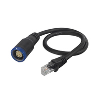 Conector Hembra de Plástico de 8 Pines para Montaje en Panel, Adaptador de Conector de Cable Cat5 para Transmisión de Señal con Arnés de Cables RJ45