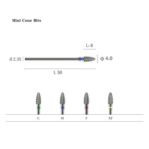 4.0mm Mini Cone Carbide Nail <b>Drill</b> <b>Bit</b> High Wear Resistance Grit C M F XF Manicure Tool - Product Image 5