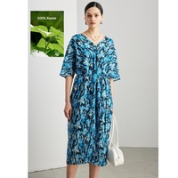 Robe longue élégante 100 % ramie pour femme, imprimé floral vintage, style bohème, col en V, bretelles fines, coupe ample, fibre naturelle, collection 2026