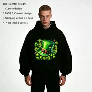 Autocollants de transfert thermique DTF pour la Saint-<span class=keywords><strong>Patrick</strong></span>, échantillon gratuit, plastisol, trèfle, lutin, design pour t-shirts, vêtements - Product Image 1