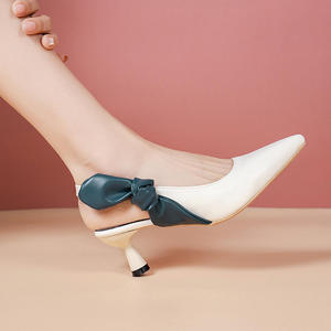 Sandali da Donna in Vera Pelle Morbida con Tacco Alto e Punta Affusolata, Eleganti Scarpe da Festa Autunno-Estate, Tendenza Moda Antiscivolo - Product Image 2