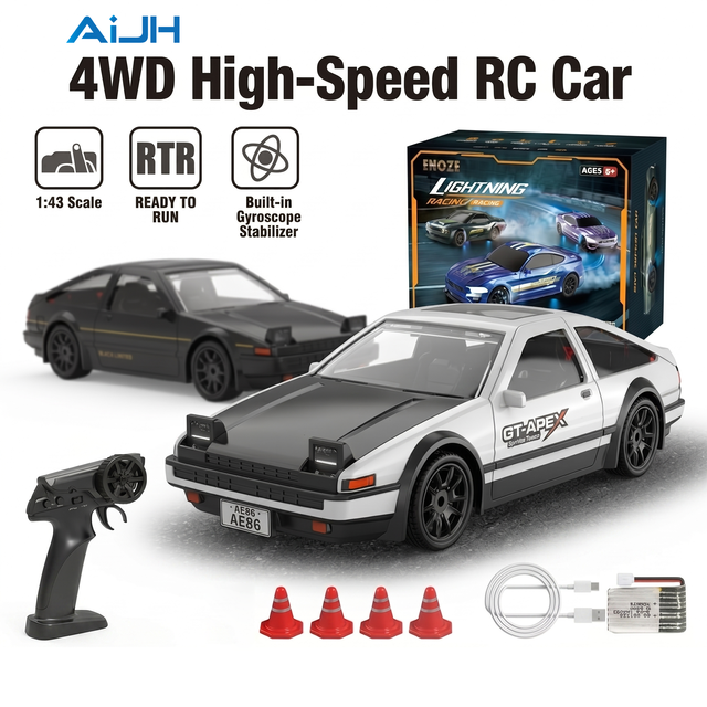 AiJH 1:43 RC Drift Car With Gyroscope App Control 15KM/H Speed-Customizable Colorway Mini Racing Car Toys