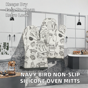 Vente en gros de gants de four écologiques réutilisables, logo personnalisé imprimé, 100% coton biologique, compatibles micro-ondes et résistants à la chaleur, faciles à transporter - Product Image 2