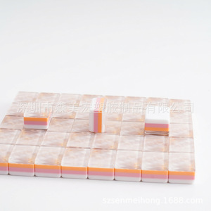 Acrylic Mahjong Tiles 160 Pieces Four Layer Custom Colors Wood Grain Design For Chess And Card <b>Entertainment</b> - Product Image 1