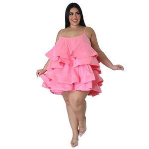 N7808 Nuovo Abito da <span class=keywords><strong>Donna</strong></span> Sexy Senza Maniche con Spalline Regolabili e Volant - Product Image 2