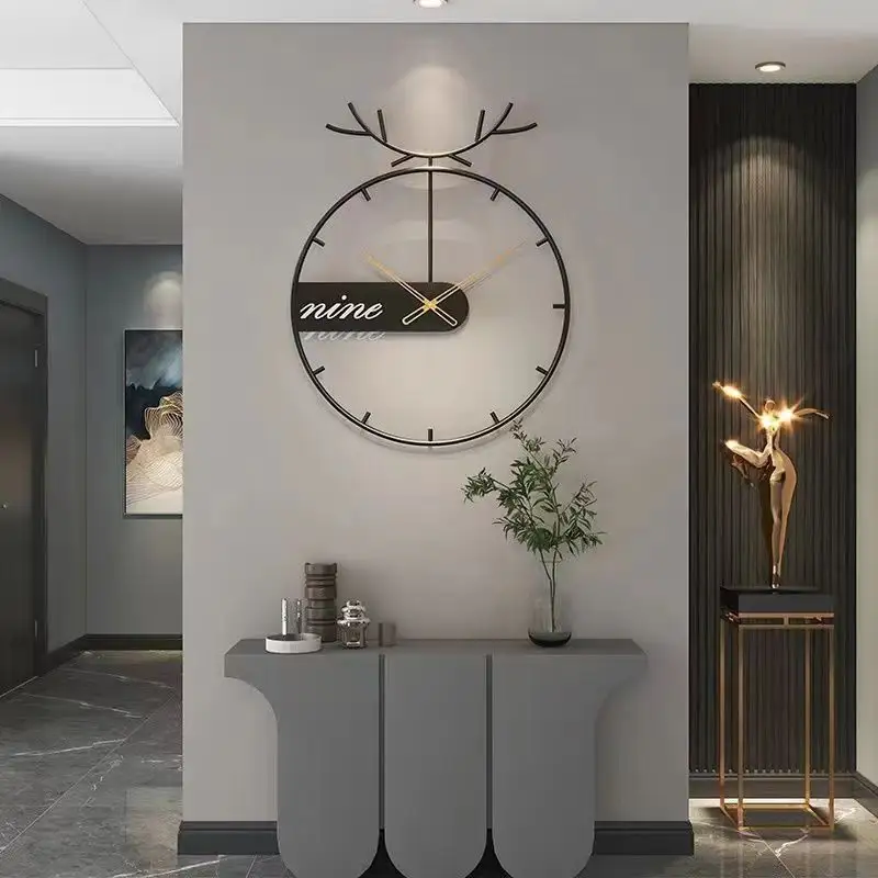 50x65cm L new 3d large metal metallic wall art clock customized home decor dropshipping products 2024 decoration watch for home