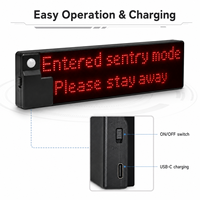 Intelligenter PIR-Sensor, Auto-Warnanzeige, LED-Anzeige, ca. 5M Bewegungserkennungs-USB-C-Aufladbares Sicherheitsschild für Fahrzeuge
