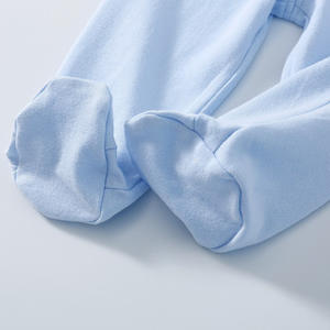 Pantalons pour bébé nouveau-né 0-3-6 mois Garçons Filles Coton Taille élastique Pantalons à pieds recouverts de PU Printemps Automne Collants recouvrant les pieds - Product Image 4