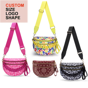 Borsa a tracolla/marsupio 2026 in nylon a doppia cerniera, grande, con fantasia Paisley a quadri, per donna - Product Image 1