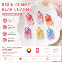 Breloques en résine pour bijoux, style gelée ombrée sucrée, motifs mignons cœur, étoile, ours, beignet, pour la fabrication de bijoux, breloques en résine