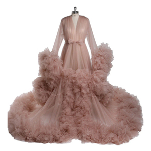 Robe de maternité en tulle à volants pour séance photo, tenue de nuit faite à la main pour séance photographique, robe de <span class=keywords><strong>grossesse</strong></span> pour <span class=keywords><strong>shooting</strong></span> photo - Product Image 4