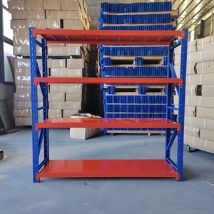 Industrial Medium Duty Steel Shelving 4-Layer Rack Corrosion Protection Powder Coating Snap-In Installation 1200mm Height - Product Image 1