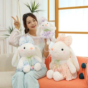 Mới Dễ Thương Nhỏ Thỏ Búp Bê Hoa Váy Tai Treo Đồ Chơi Sang Trọng Cho Trẻ Em Ngày Valentine Món Quà Nhẹ Nhàng PP Bông Lưới - Product Image 3