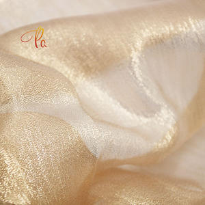 Organza <span class=keywords><strong>de</strong></span> Cristal con Hilo Dorado Cubierto <span class=keywords><strong>de</strong></span> Poliéster Personalizado, Ligero, Certificado Oeko-Tex, para Mujer, <span class=keywords><strong>Venta</strong></span> Caliente 2023, Disponible en Existencia - Product Image 1