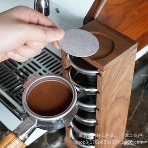 ที่วางตะแกรงกรองกาแฟไม้ 6 ชั้น ชั้นวางเก็บของสแตนเลสสำหรับวางบนโต๊ะ สำหรับใส่พอร์ทาฟิลเตอร์ อุปกรณ์ครัว - Product Image 2