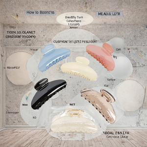 مشبك شعر كبير بلون واحد على الطراز الكوري والفرنسي للنساء، 5 سم، إكسسوارات شعر متعددة الاستخدامات، مشبك شعر على شكل قرص خلفي صلب، مشبك شعر على شكل فك القرش - Product Image 3