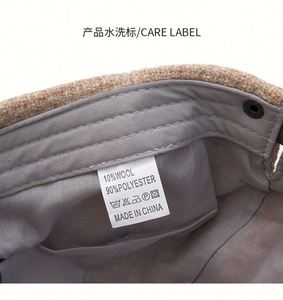 หมวกเบเร่ต์ถักไหมพรมสำหรับฤดูใบไม้ร่วงและฤดูหนาว หมวกทรงนิวส์บอยสไตล์อังกฤษ แฟชั่นลำลองสำหรับผู้ชาย ผสมผสานขนสัตว์ - Product Image 5