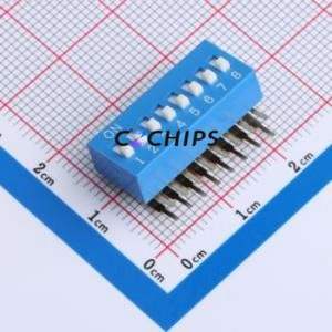 DA-8-B-T DIP Switch Through hole Component (THT),P=2.54mm Switch Piano Key Single Pole Single Throw 8 2.54mm - Product Image 1