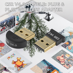 <span class=keywords><strong>CSR</strong></span> <span class=keywords><strong>Dongle</strong></span> V4.0 Adaptador inalámbrico Plug and Play Soporte para sistemas Windows Receptor de plástico - Product Image 3