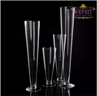 Support à fleurs en verre transparent simple et créatif, centre de table de mariage, décorations d'événements durables et luxueuses