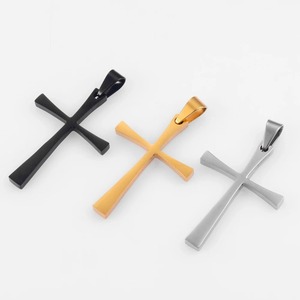 316L Stainless Steel Silver and Gold Color <b>Cross</b> <b>Pendant</b> Necklace Accessory for Women <b>Men</b> Simple Punk Hip Hop Jewelry Gift - Product Image 2