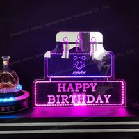 Usine Personnalisable Rechargeable LED Numérique VIP Bouteille Service Présentateur Bois Panneau D'affichage Signe pour Discothèques APP DIY Parties