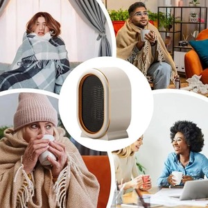 เครื่องทำความร้อนไฟฟ้าแบบตั้งโต๊ะ PTC สำหรับใช้ในบ้าน สำนักงาน ห้องนอน พกพาสะดวก ให้ความอบอุ่นเงียบ ป้องกันความร้อนเกิน พร้อมพัดลมเป่าลมร้อน - Product Image 6