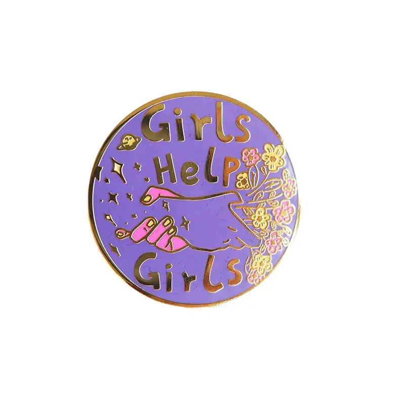 Zinvolle Krachtige Artistieke Meisjes Die Meisjes Helpen Bij Het Strijken Van Vergulde Harde Emaille Pinnen Van Mode-Sieraden Metalen Accessoires Broche Pinnen