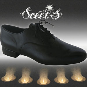 Cómodos Zapatos <span class=keywords><strong>De</strong></span> Baile <span class=keywords><strong>De</strong></span> <span class=keywords><strong>Salsa</strong></span> Latina <span class=keywords><strong>De</strong></span> cuero genuino negro para hombres y niños Zapatos <span class=keywords><strong>De</strong></span> Baile tamaño US 4,5-13,5 Altura del tacón 2,5 cm - Product Image 4