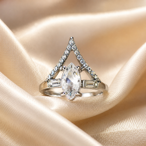 Anello ovale triangolare, design classico, accessori di moda per l'uso quotidiano - Product Image 5