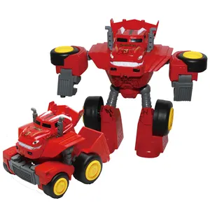 Coche Robot de deformación fundida para niños, juguete de coche con sonido de luz de dibujos animados, con deformación de Metal