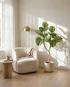 Plante artificielle Monstera 120 cm (4 pieds) – Faux Monstera 'Swiss Cheese' à feuilles fendues pour <span class=keywords><strong>d</strong></span>écoration intérieure - Product Image 3